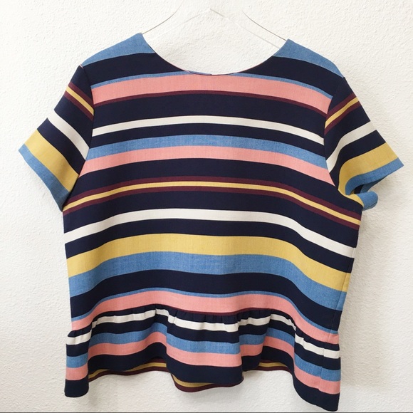 Halogen Tops - Halogen Striped Ruffle Top
